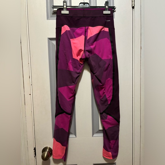 Reebok Leggings, Compression, Geometric, Pink & Purple, 7/8 - Picture 5 of 9